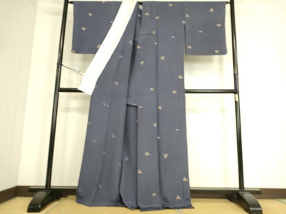 平和屋着物▽上質な小紋 単衣 舞花文 金彩 正絹 逸品 DAAS0493az