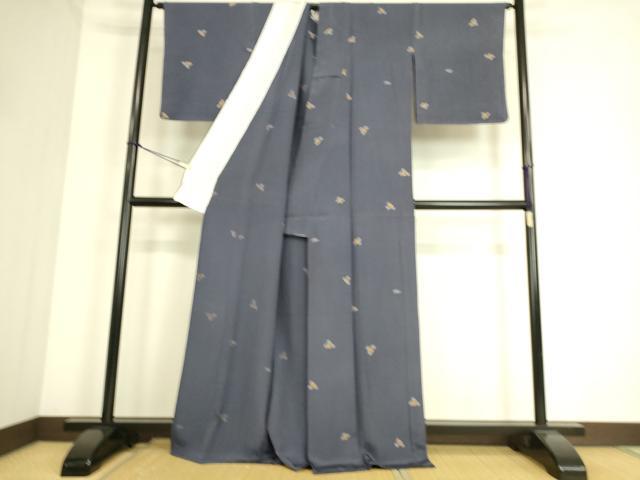 平和屋着物▽上質な小紋 単衣 舞花文 金彩 正絹 逸品 DAAS0493az