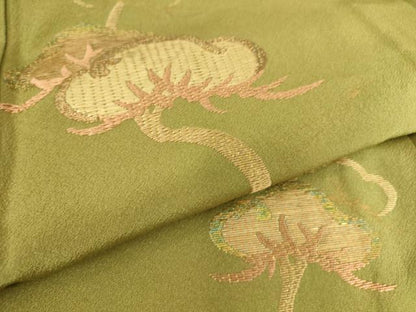 平和屋着物▽訪問着 単衣 竹屋町刺繍 老松 金糸 正絹 逸品 DAAS0497az