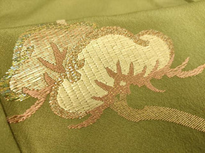 平和屋着物▽訪問着 単衣 竹屋町刺繍 老松 金糸 正絹 逸品 DAAS0497az