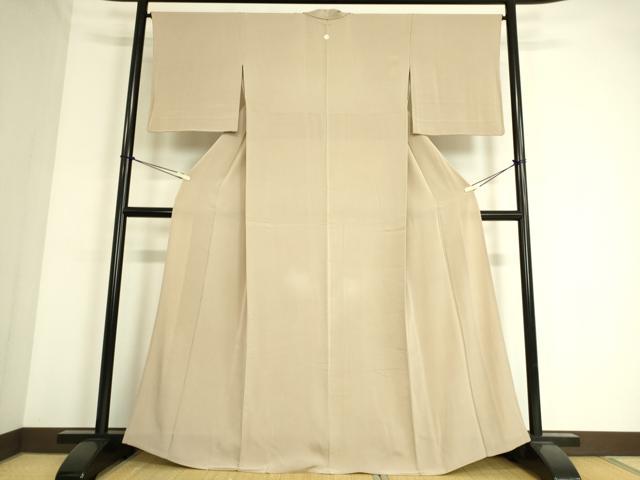 平和屋着物▽上質な色無地 単衣 肌色 正絹 逸品 DAAS0501az