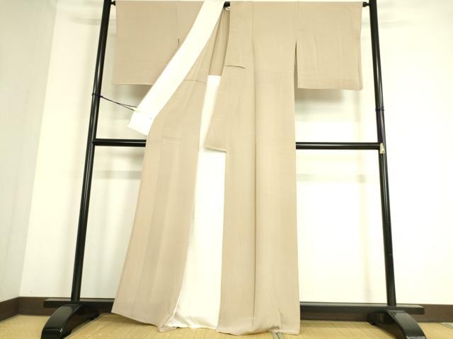 平和屋着物▽上質な色無地 単衣 肌色 正絹 逸品 DAAS0501az