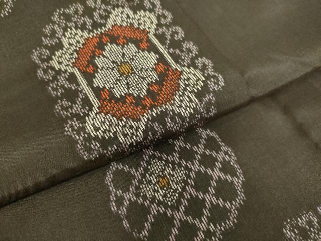 平和屋着物▽大島紬 単衣 絣花文 証紙付き 正絹 逸品 未使用 DAAS0505az