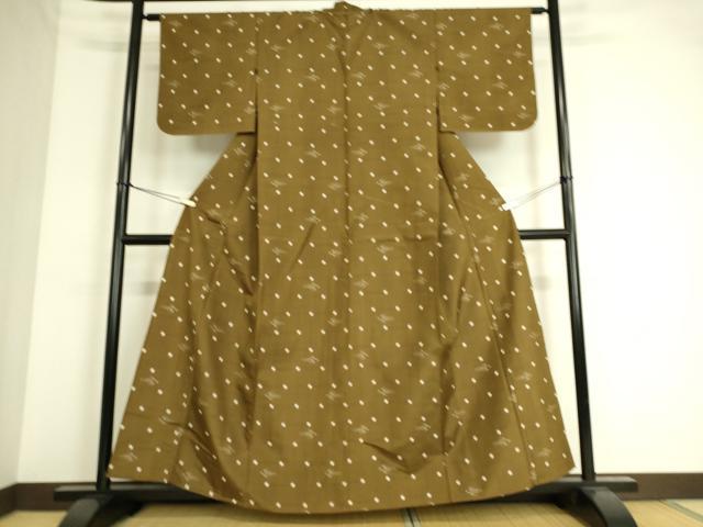 平和屋着物▽本場琉球絣 紬 単衣 正絹 逸品 未使用 DAAS0506az