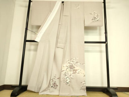 平和屋着物▽訪問着 単衣 風景花文 正絹 逸品 DAAS0513az