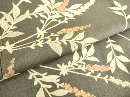 平和屋着物▽訪問着 単衣 紬地 駒刺繍 枝花文 正絹 逸品 DAAS0515az