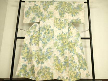 平和屋着物▽上質な小紋 単衣 霞樹林文 暈し染め 正絹 逸品 DAAS0519az