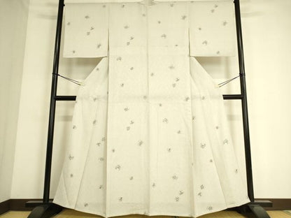 平和屋着物▽上質な小紋 単衣 花丸文 正絹 逸品 DAAS0521az