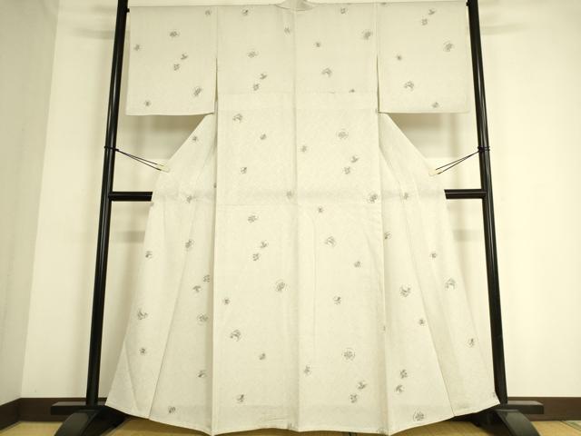 平和屋着物▽上質な小紋 単衣 花丸文 正絹 逸品 DAAS0521az