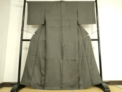 平和屋着物▽上質な紬 単衣 蚊絣 黒地 正絹 逸品 DAAS0529az