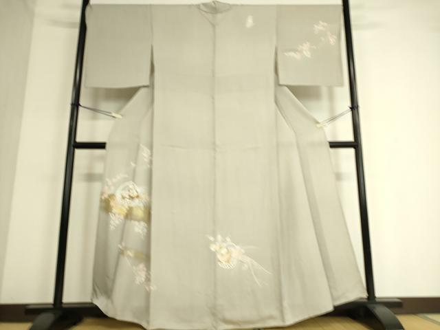 平和屋着物▽訪問着 単衣 花籠文 金彩 正絹 逸品 DAAS0530az