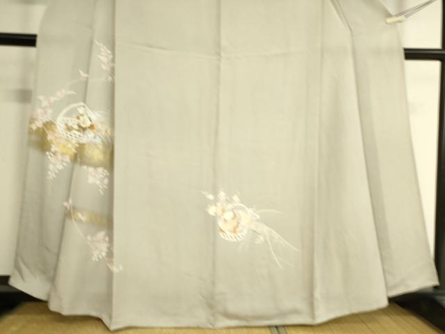 平和屋着物▽訪問着 単衣 花籠文 金彩 正絹 逸品 DAAS0530az