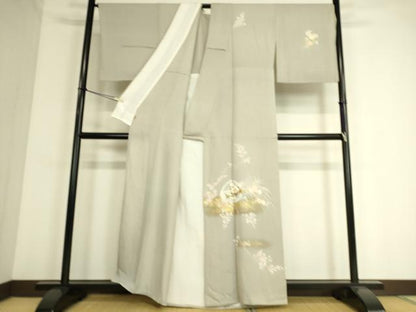 平和屋着物▽訪問着 単衣 花籠文 金彩 正絹 逸品 DAAS0530az