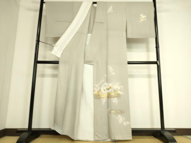 平和屋着物▽訪問着 単衣 花籠文 金彩 正絹 逸品 DAAS0530az