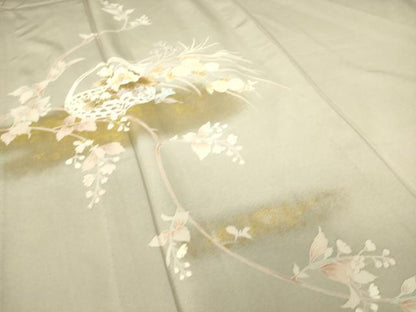 平和屋着物▽訪問着 単衣 花籠文 金彩 正絹 逸品 DAAS0530az