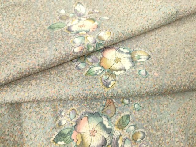 平和屋着物▽上質な小紋 単衣 辻が花 金彩 正絹 逸品 DAAS0533az