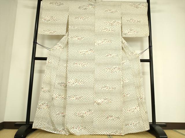 平和屋着物▽上質な小紋 単衣 絞り 雲取り箔散らし 金彩 正絹 逸品 DAAS0543az