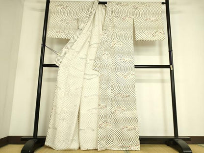 平和屋着物▽上質な小紋 単衣 絞り 雲取り箔散らし 金彩 正絹 逸品 DAAS0543az