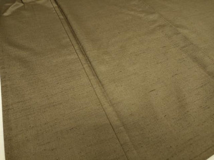 平和屋着物▽男性 紬 単衣 海松茶色 正絹 逸品 DAAS0545az
