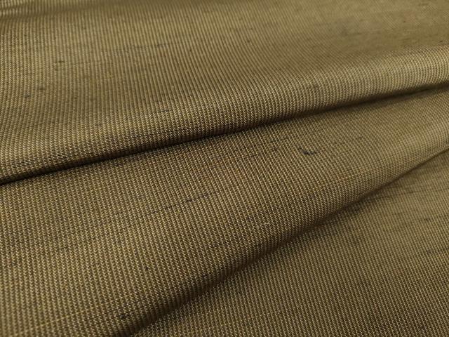 平和屋着物▽男性 紬 単衣 海松茶色 正絹 逸品 DAAS0545az
