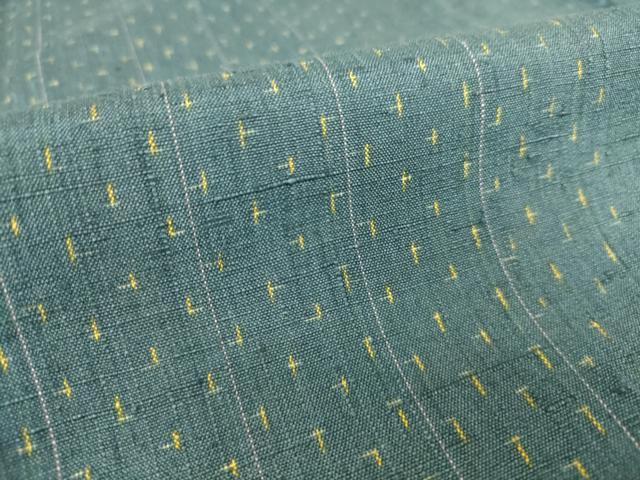 平和屋着物▽上質な紬　単衣　十字絣　正絹　逸品　DAAS0550az