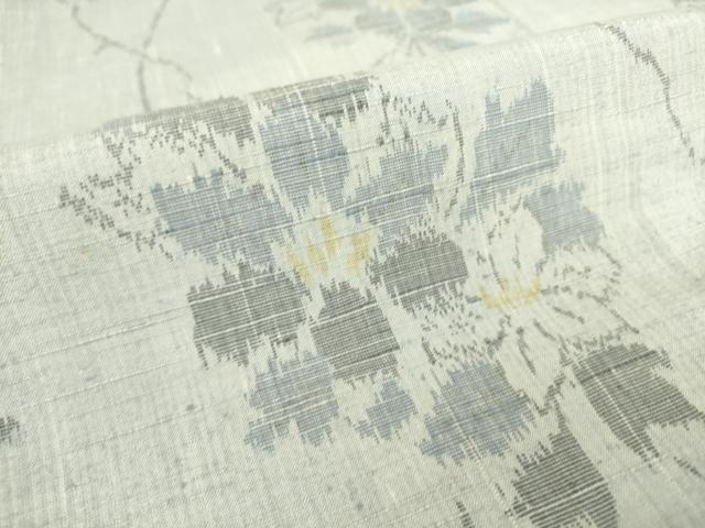 平和屋着物▽上質な紬 単衣 蔦の葉花文 正絹 逸品 DAAS0553az
