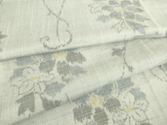 平和屋着物▽上質な紬 単衣 蔦の葉花文 正絹 逸品 DAAS0553az