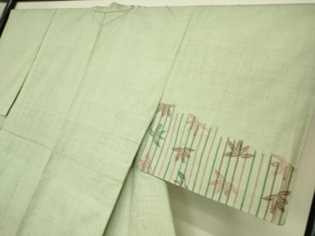 平和屋着物▽訪問着 単衣 紬地 楓文 正絹 逸品 DAAS0558az