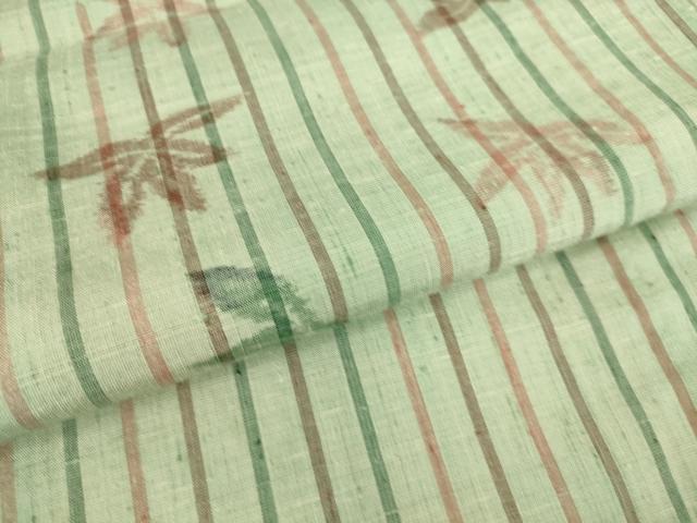 平和屋着物▽訪問着 単衣 紬地 楓文 正絹 逸品 DAAS0558az