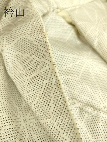 平和屋着物▽本場大島紬 白大島 単衣 9マルキ 麻の葉文 正絹 逸品 DAAS0564az