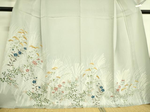 平和屋着物▽訪問着　単衣　草花文　金彩　正絹　逸品　DAAS0565az
