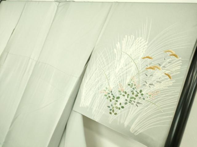 平和屋着物▽訪問着　単衣　草花文　金彩　正絹　逸品　DAAS0565az