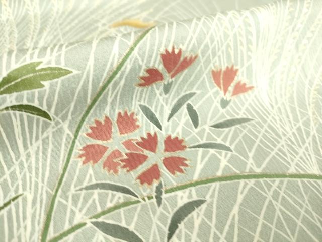 平和屋着物▽訪問着　単衣　草花文　金彩　正絹　逸品　DAAS0565az