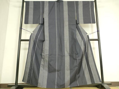 平和屋着物▽本場大島紬　単衣　紗綾型間道　やまと誂製　正絹　逸品　DAAS0569az