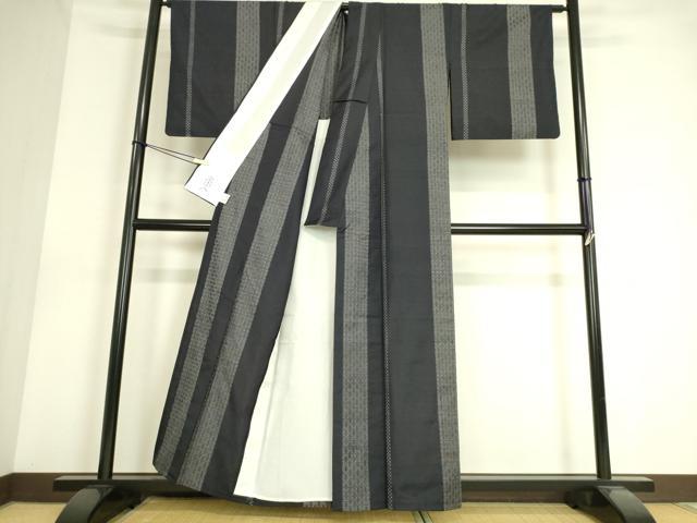 平和屋着物▽本場大島紬　単衣　紗綾型間道　やまと誂製　正絹　逸品　DAAS0569az