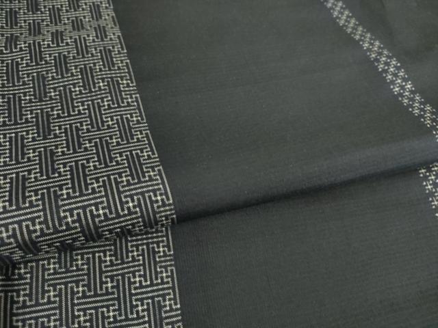 平和屋着物▽本場大島紬　単衣　紗綾型間道　やまと誂製　正絹　逸品　DAAS0569az