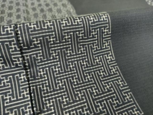 平和屋着物▽本場大島紬　単衣　紗綾型間道　やまと誂製　正絹　逸品　DAAS0569az