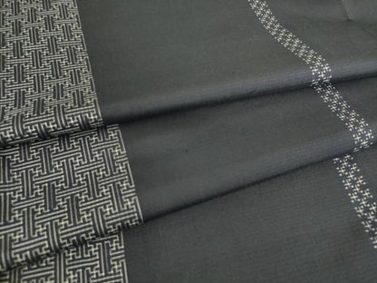 平和屋着物▽本場大島紬　単衣　紗綾型間道　やまと誂製　正絹　逸品　DAAS0569az