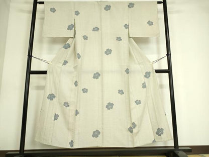 平和屋着物▽上質な小紋 単衣 舞花文 正絹 逸品 DAAS0572az
