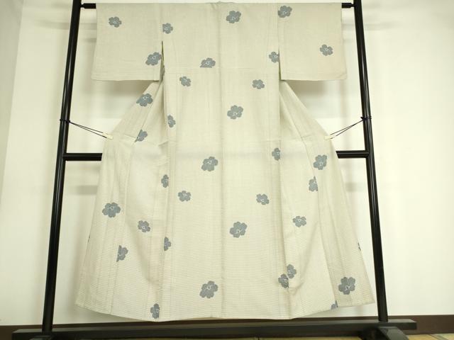 平和屋着物▽上質な小紋 単衣 舞花文 正絹 逸品 DAAS0572az