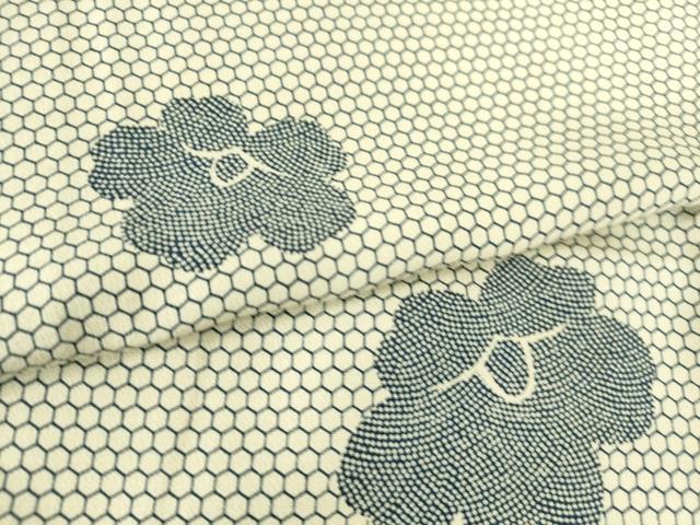 平和屋着物▽上質な小紋 単衣 舞花文 正絹 逸品 DAAS0572az