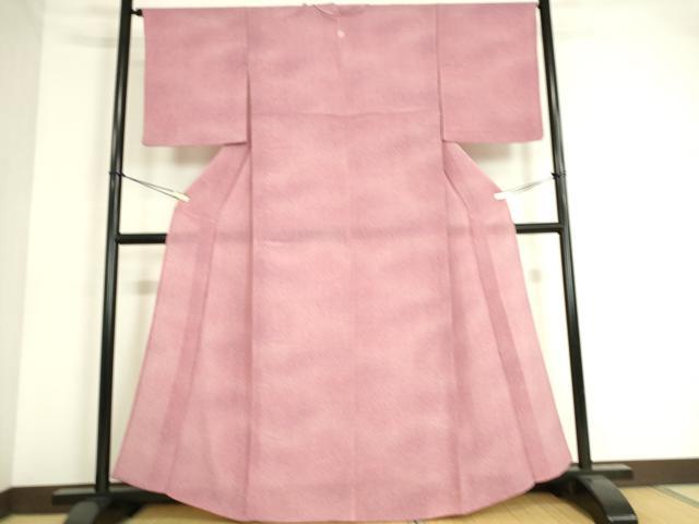 平和屋着物▽上質な小紋　単衣　霞文　鬼しぼ縮緬　正絹　逸品　DAAS0574az
