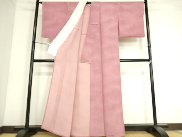 平和屋着物▽上質な小紋　単衣　霞文　鬼しぼ縮緬　正絹　逸品　DAAS0574az