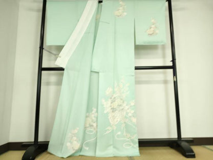 平和屋着物▽訪問着　単衣　花車文　正絹　逸品　未使用　DAAS0577az