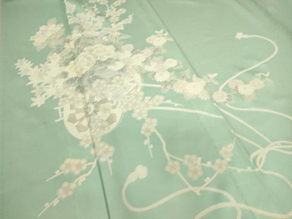平和屋着物▽訪問着　単衣　花車文　正絹　逸品　未使用　DAAS0577az