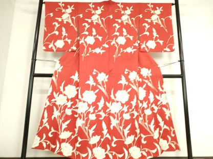 平和屋着物▽訪問着　単衣　駒刺繍　更紗花文　金彩　正絹　逸品　DAAS0578az
