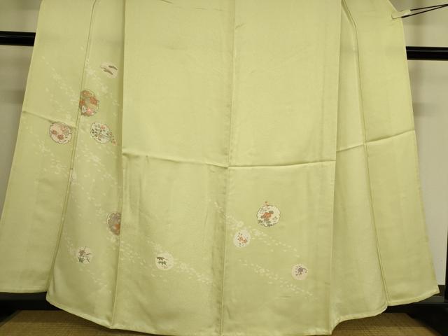 平和屋着物▽訪問着 単衣 雪輪花文 金彩 正絹 逸品 DAAS0581az