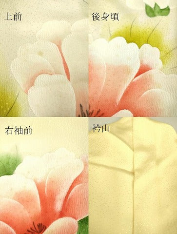 平和屋着物▽訪問着 単衣 草花文 手描き 暈し染め 正絹 逸品 DAAS0582az