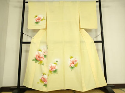 平和屋着物▽訪問着 単衣 草花文 手描き 暈し染め 正絹 逸品 DAAS0582az