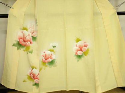 平和屋着物▽訪問着 単衣 草花文 手描き 暈し染め 正絹 逸品 DAAS0582az